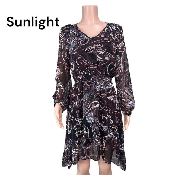 Maurices Dresses & Skirts - NWT Maurices Women Paisley Patterned Maroon Pullover Knee Dress SZ Medium Casual